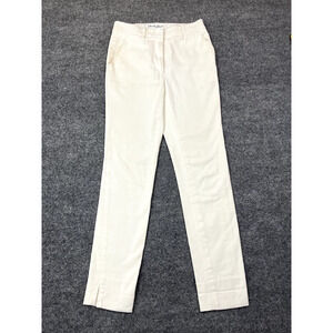 Apiece Apart Womens Pants 2 Flat Front Tapered Leg Cotton Twill Cropped White